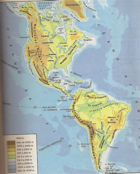 América En El Mundo Grandes Unidades Estructurales Y Relieve