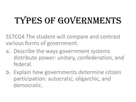 Ppt Types Of Governments Powerpoint Presentation Free Download Id