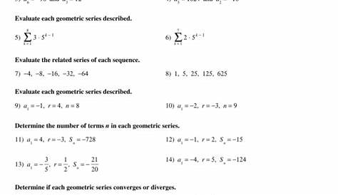 geometric series worksheets
