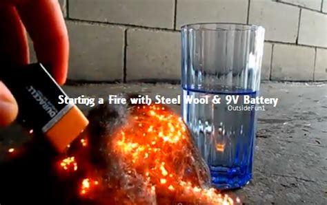 Video Diy Using Steel Wool And A 9v Battery As A Flint Under Any