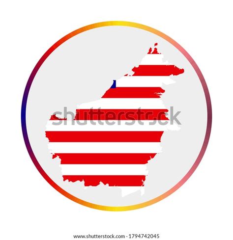 Borneo Icon Shape Island Borneo Flag Stock Vector Royalty Free