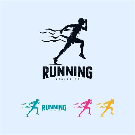 Sprint Running Athletics Marathon Logo Design Template Stock Vector