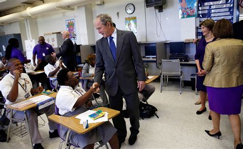 George W Bush Visiting New Orleans Praises School Progress Since Katrina The New York Times