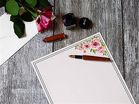 Elegant Stationery Writing Paper With Cute Floral Designs Etsy 日本