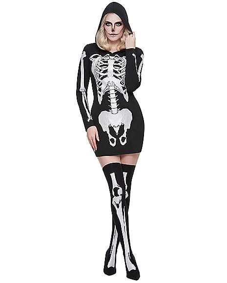 Adult Hooded Skeleton Costume Spencers