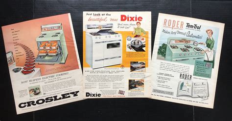 Vintage 1956 Kitchen Stove Electric Range Ads Crosley Dixie Etsy