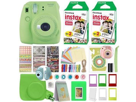 Fujifilm Instax Mini 9 Instant Film Camera Lime Green 40 Film Deluxe