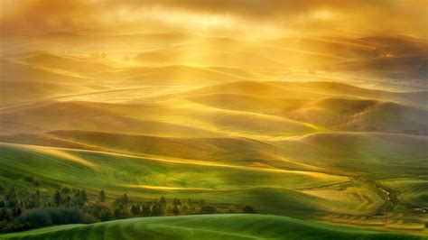 Wallpaper Sunlight Landscape Hill Nature Grass Sky Field Hills