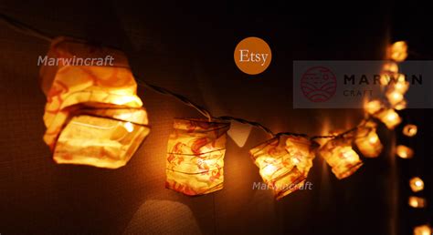 12 Colour Of String Lights Japanese Paper Lantern Fairy Lights Etsy