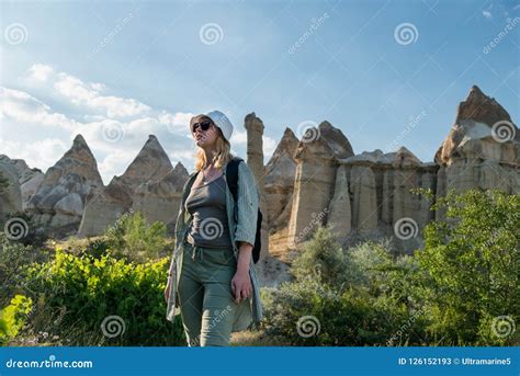 Woman Traveling In Cappadocia Stock Image Image Of Mountain Nature