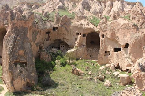 Turkey Cappadocia Lunar Landscape Cave Goreme Open Air Museum Stock