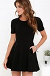 Cute Black Dress - LBD - Short Sleeve Dress - $60.00