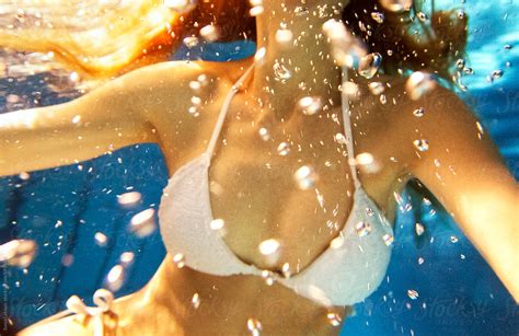 Woman In White Bikini Underwater By Stocksy Contributor Sonja Lekovic Stocksy