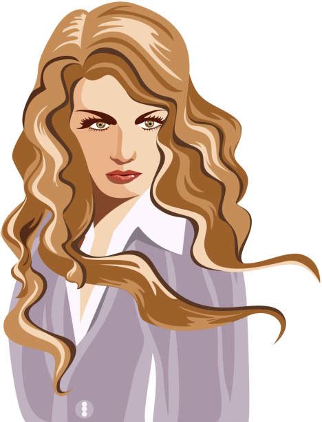 Purple Highlights In Brown Hair Illustrations Royalty Free Vector