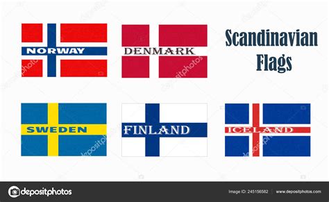 Flags Of Scandinavia Scandinavian Northern States Nordic Countries