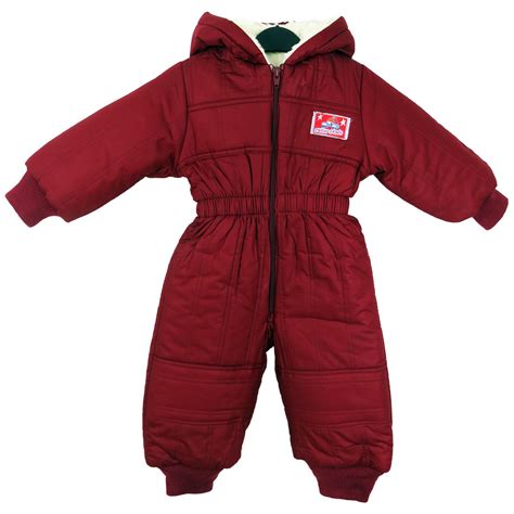 Kids Insulated Padded Snow Suit Cozy Winter Girls Boys Baby All In One