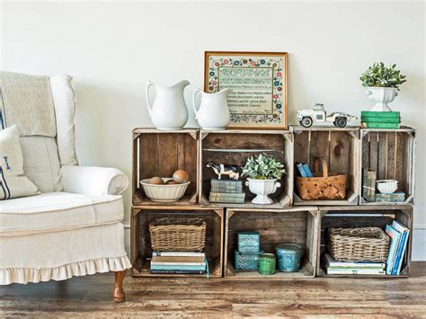 Upcycle Wood Crates Into A Rustic Bookshelf Hgtv
