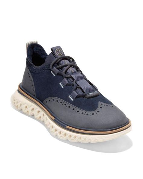 Cole Haan Rubber Zerogrand 50 Wing Oxfords In Blue For Men Lyst