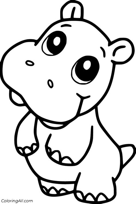 16 Free Printable Baby Hippo Coloring Pages In Vector Format Easy To