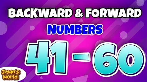 Count Number 41 To 60 Forward And Backward Number 41 To 60 Learn