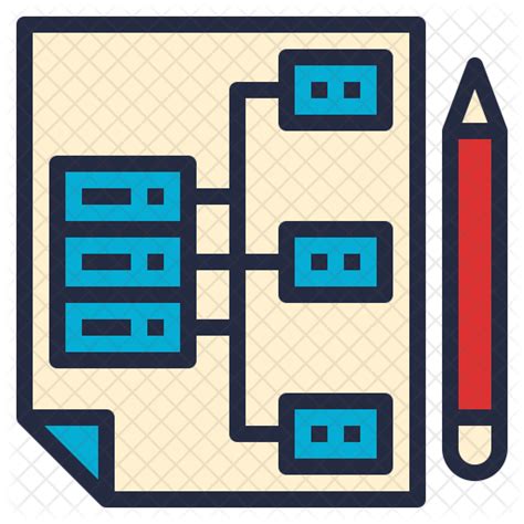 Data Architecture Icon Download In Colored Outline Style