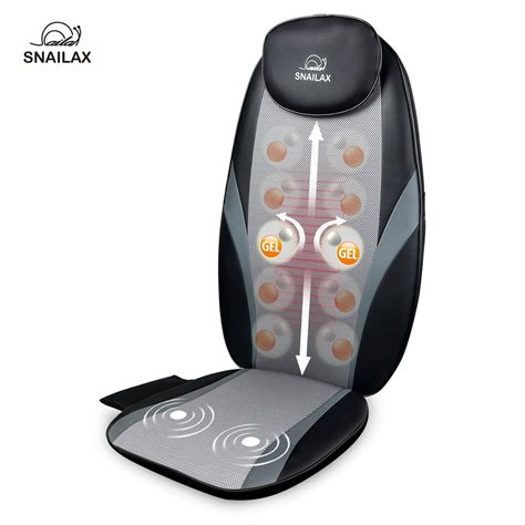 snailax shiatsu back massager with heat massage chair pad massage cushion with gel kneading