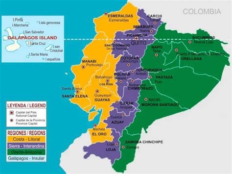 Mapa Del Ecuador Con Sus Regiones Naturales Elyex