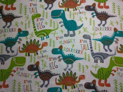 Flannel Dinosaur Fabric, Flannel Fabric, Flannel by the Yard, Quilting flannel, Baby boy flannel ...