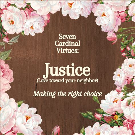 Seven Cardinal Virtues Justice Love Responsibility Relationships