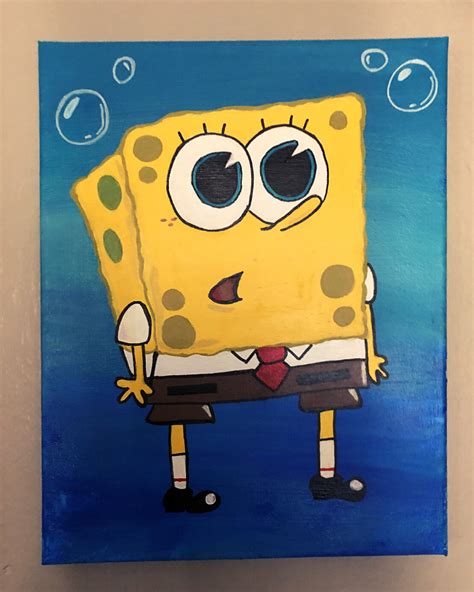 Spongebob Canvas Painting Spongebob Painting Diy Canvas Art Painting
