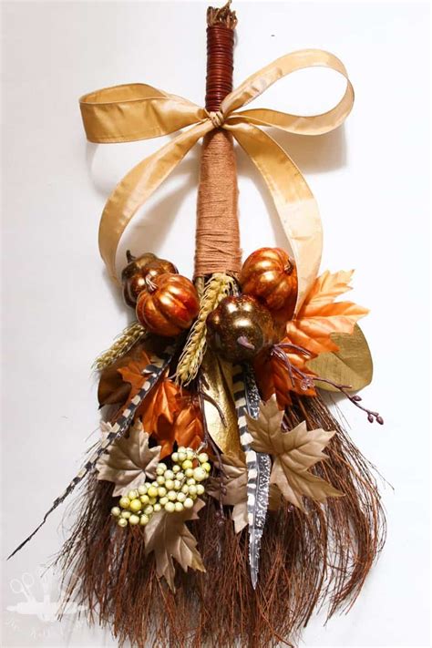 Fall Witches Broom Decor
