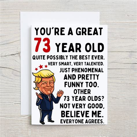 Funny 73rd Card Funny 73rd Birthday Card 73rd Birthday T Idea