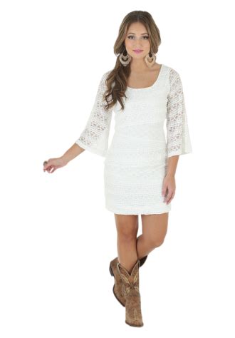 Wrangler Western Layer Lace Ivory Dress LWD167N, Lammle's Western Wear & Tack | Western style ...
