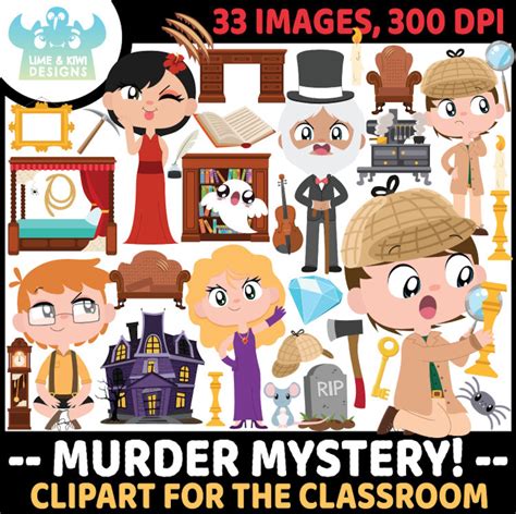 Murder Mysterydetective Clipart Instant Download Vector Art Etsy