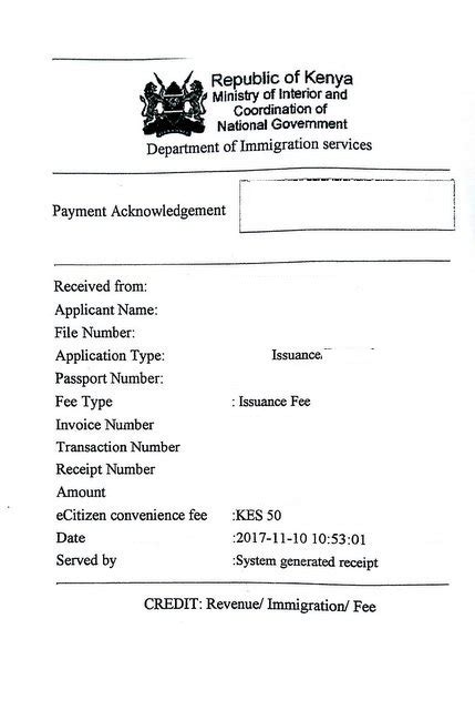 Immigration Kenya Passport Application Form Printable Form