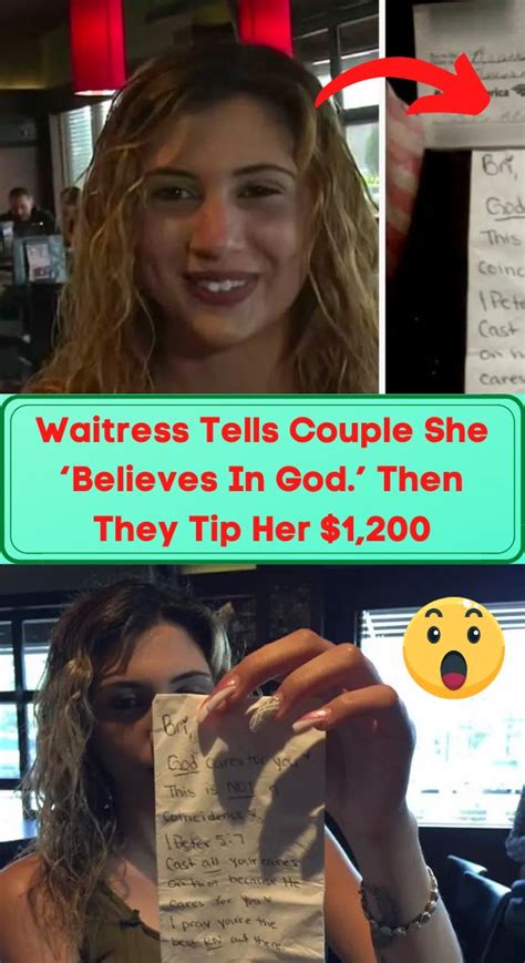 Waitress Receives 1 200 Tip After Sharing Her Faith