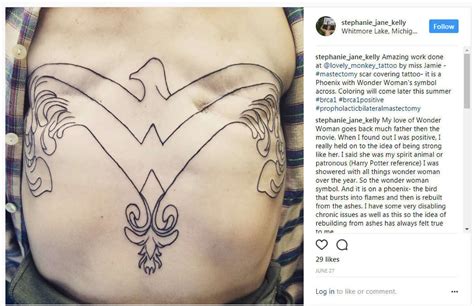 Woman Covers Her Double Mastectomy Scars With Beautiful Wonder Woman Tattoo