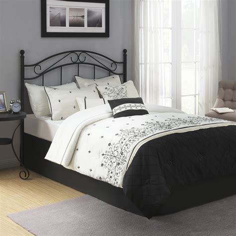 Paris sleigh bed iron beds charles p rogers est how to put a bed frame together 14 ikea leirvik full queen pin on mantua premium frames hercules universal adjustable metal malm with storage black. Mainstays Full/Queen Metal Headboard, Black - Walmart.com