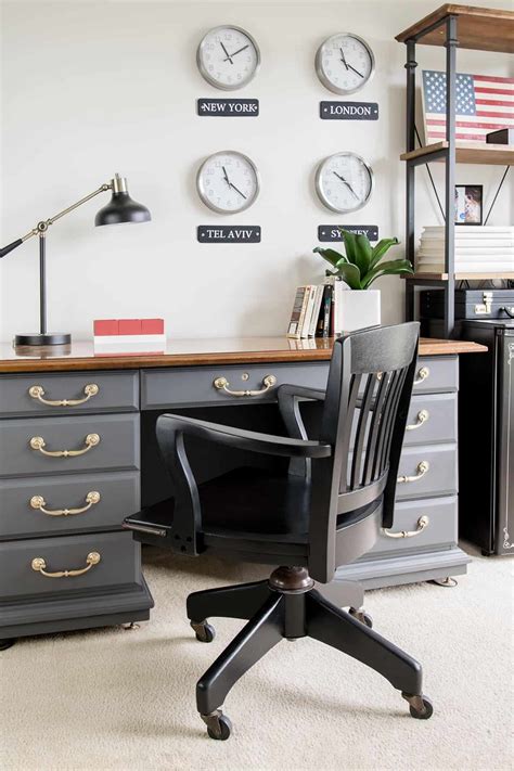 Various decor was previously owned or purchased at home goods! One Room Challenge - Masculine Office Reveal - Craving ...