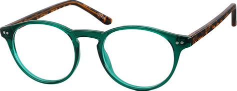 Zenni Classic Round Prescription Eyeglasses Green Tortoiseshell Plastic In 2020 Round