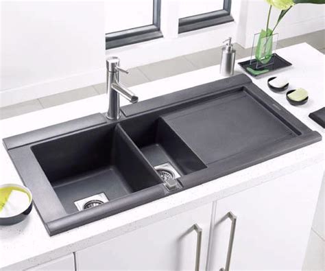 More images for kitchen sink ideas india » Geo 1.5 bowl black composite kitchen sink, right handed ...