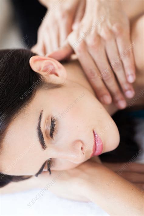 Woman Receiving A Back Massage Stock Image C Science