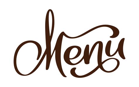 Menu Restaurant Hand Drawn Lettering Phrase Text Vector Illustration