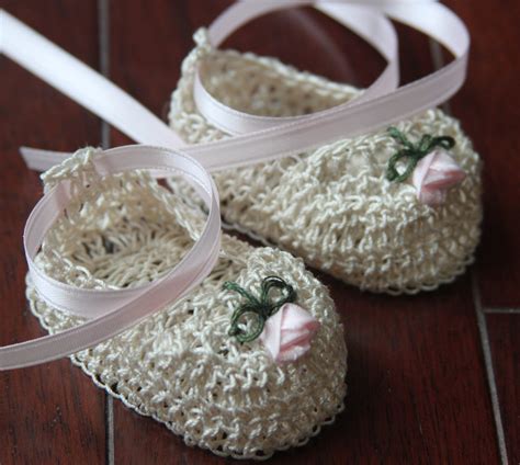 Crochet Newborn Baby Girl Booties Knit Infant Baptismal Crib Etsy