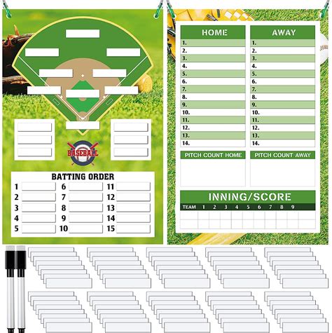 Xuhal Metal Magnetic Dugout Board Set Hanging Magnetic