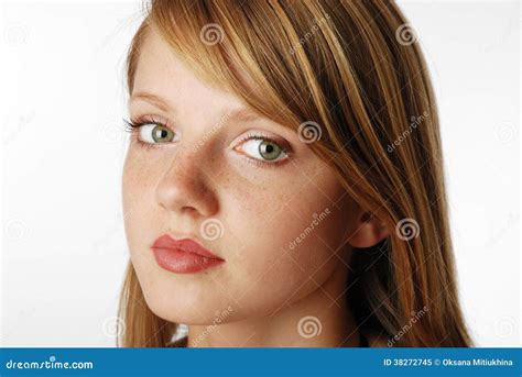 Gentle Face Of The Young Blonde Stock Image Image Of Beauty Portrait 38272745