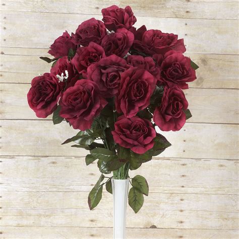 Comes complete with easter eggs and a handmade basket! 96 Artificial Burgundy Giant Silk Open Roses Wedding ...