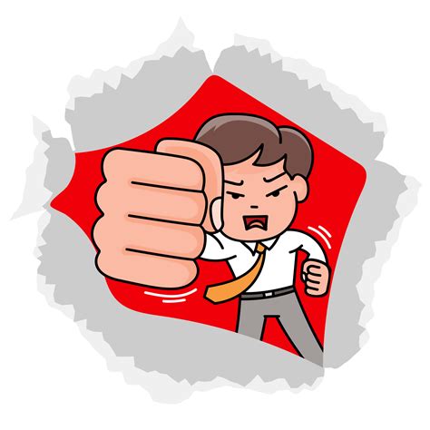 Fist Hand Punching Through The Wall Cartoon 28194982 Png