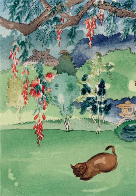 obata cat in a japanese garden sold egenolf gallery japanese prints