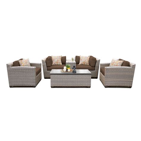 Catalina 6 Piece Outdoor Wicker Patio Furniture Set 06d